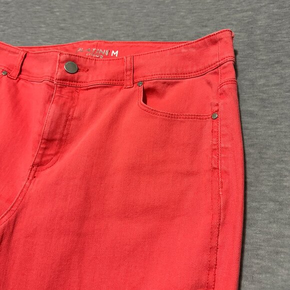 Chico's Jeans Womens Size 1.5 (32x24) Crop Platinum Coral Red Stretch pants - Picture 6 of 16